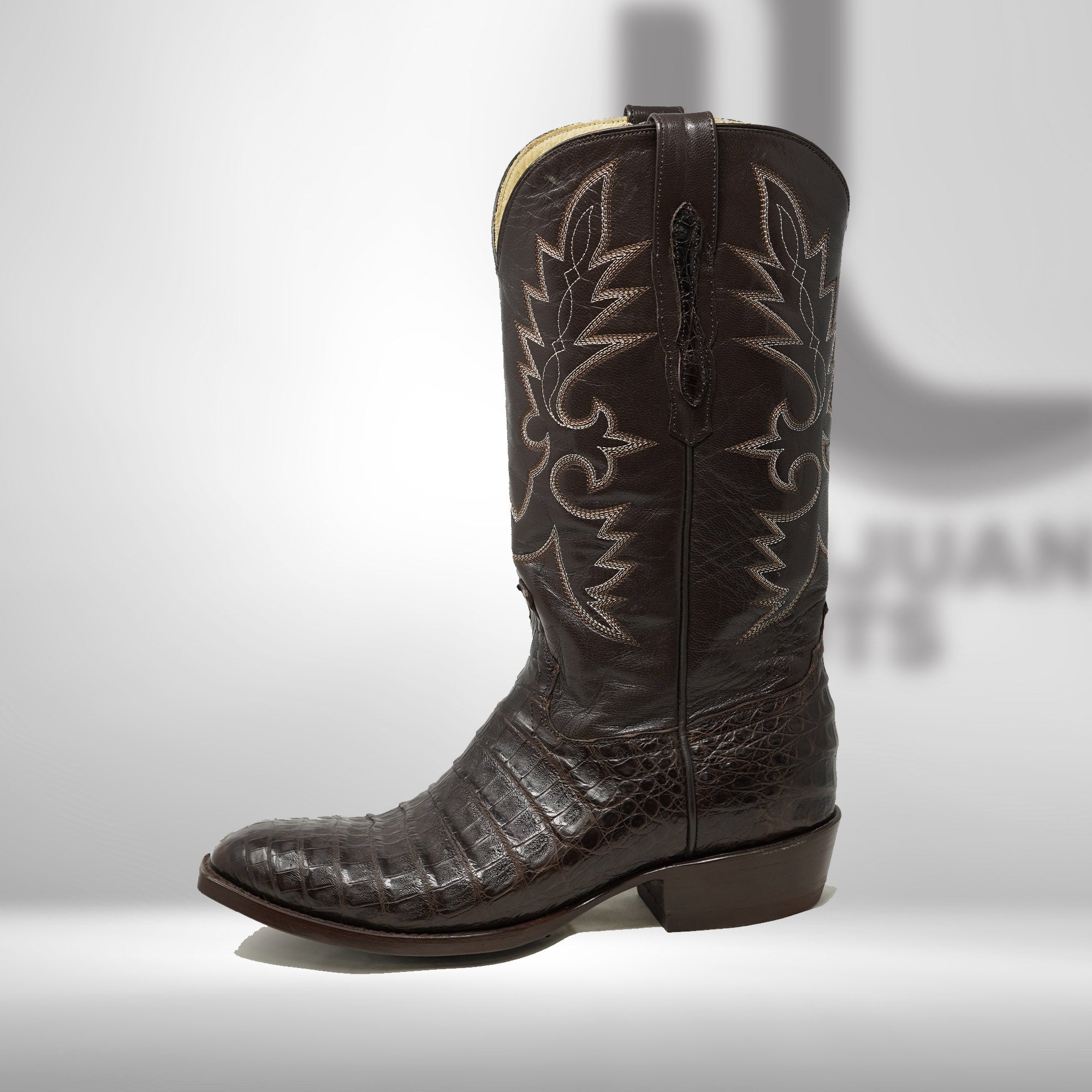 DJ2002 | Don Juan Boots Men's Caiman Belly Chocolate French Toe