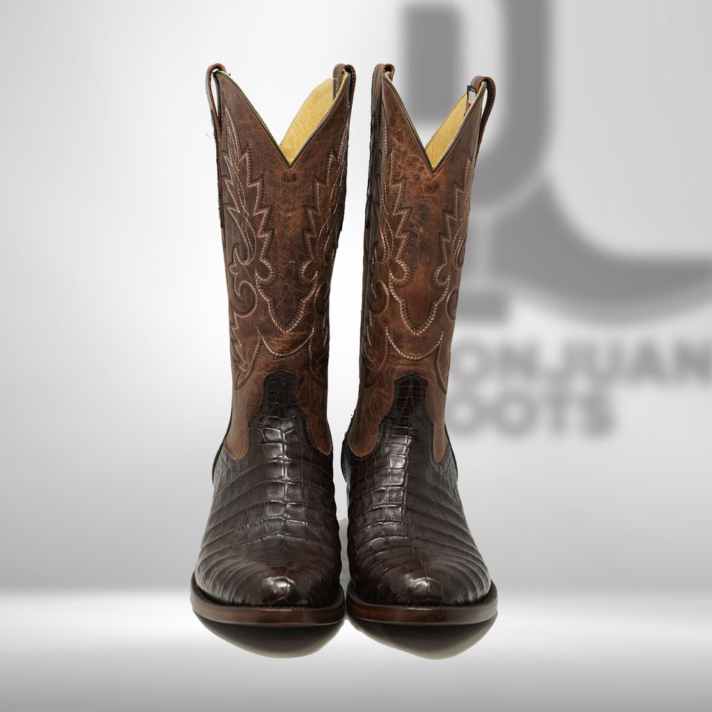 DJ2008 | Don Juan Boots Men's Caiman Belly Chocolate R Toe