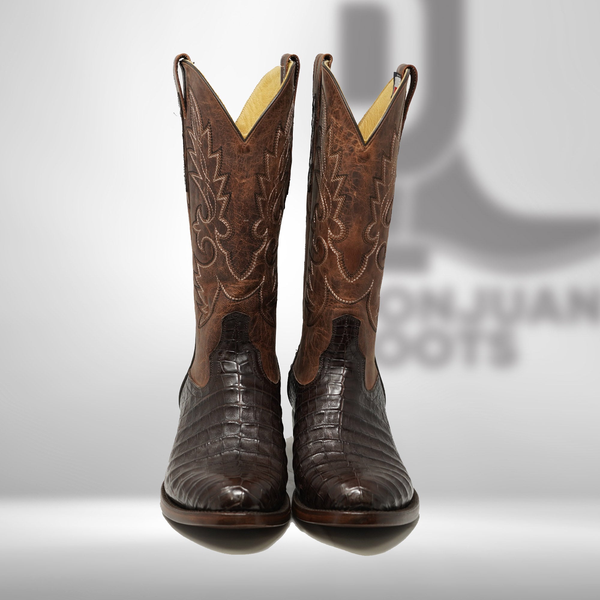 DJ2008 | Don Juan Boots Men's Caiman Belly Chocolate R Toe