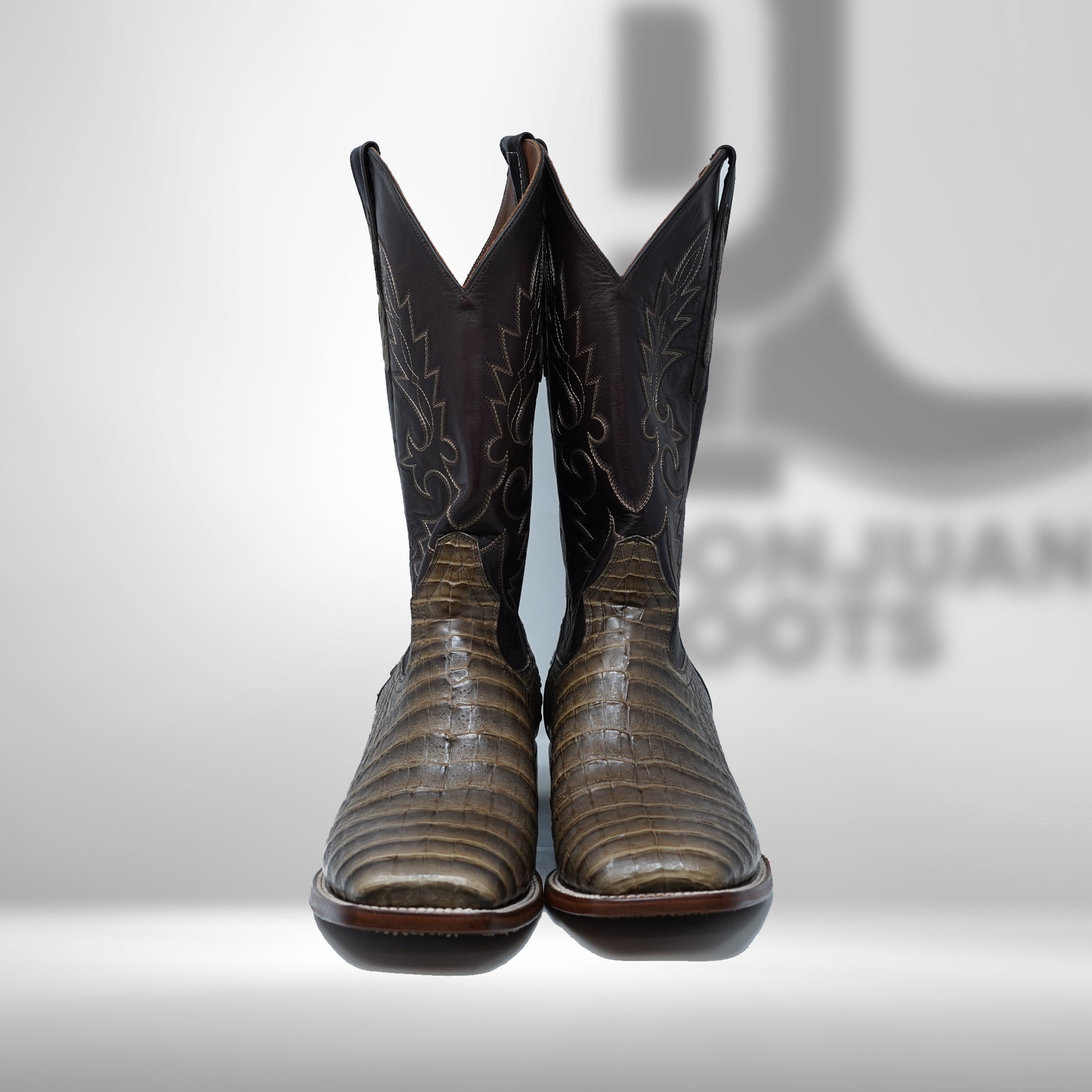 DJ2048 | Don Juan Boots Men's Caiman Belly Choco Mink H Toe P