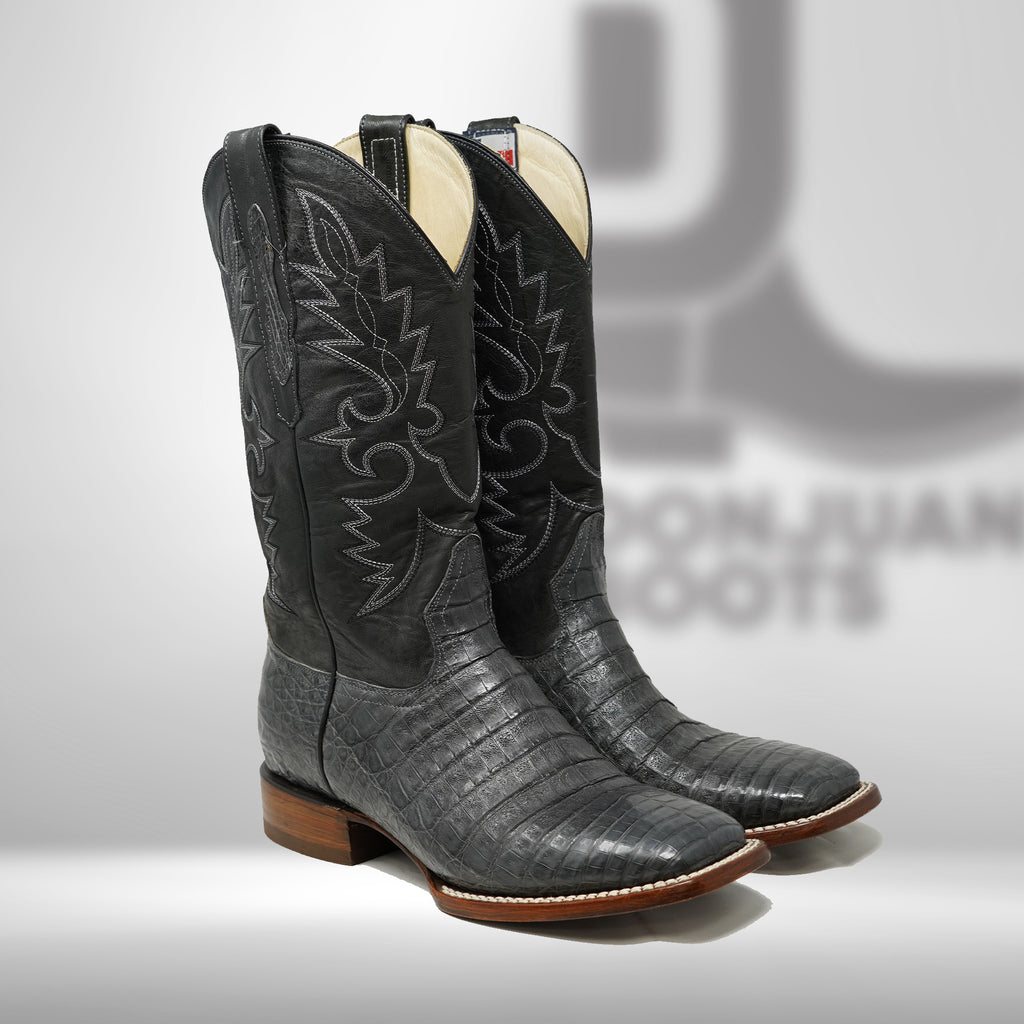 DJ2031 | Don Juan Boots Men's Caiman Belly Smoke Grey H Toe