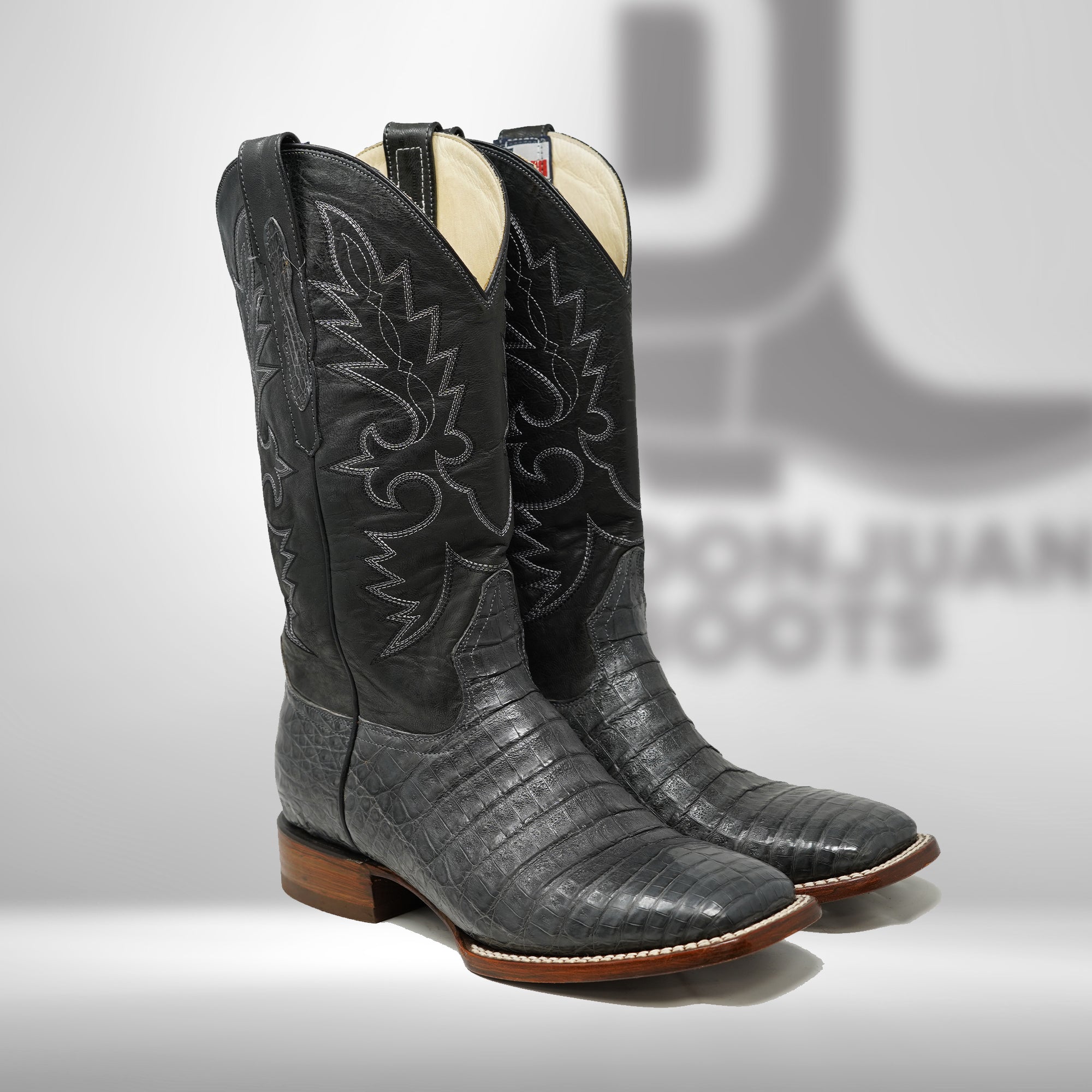 DJ2031 | Don Juan Boots Men's Caiman Belly Smoke Grey H Toe