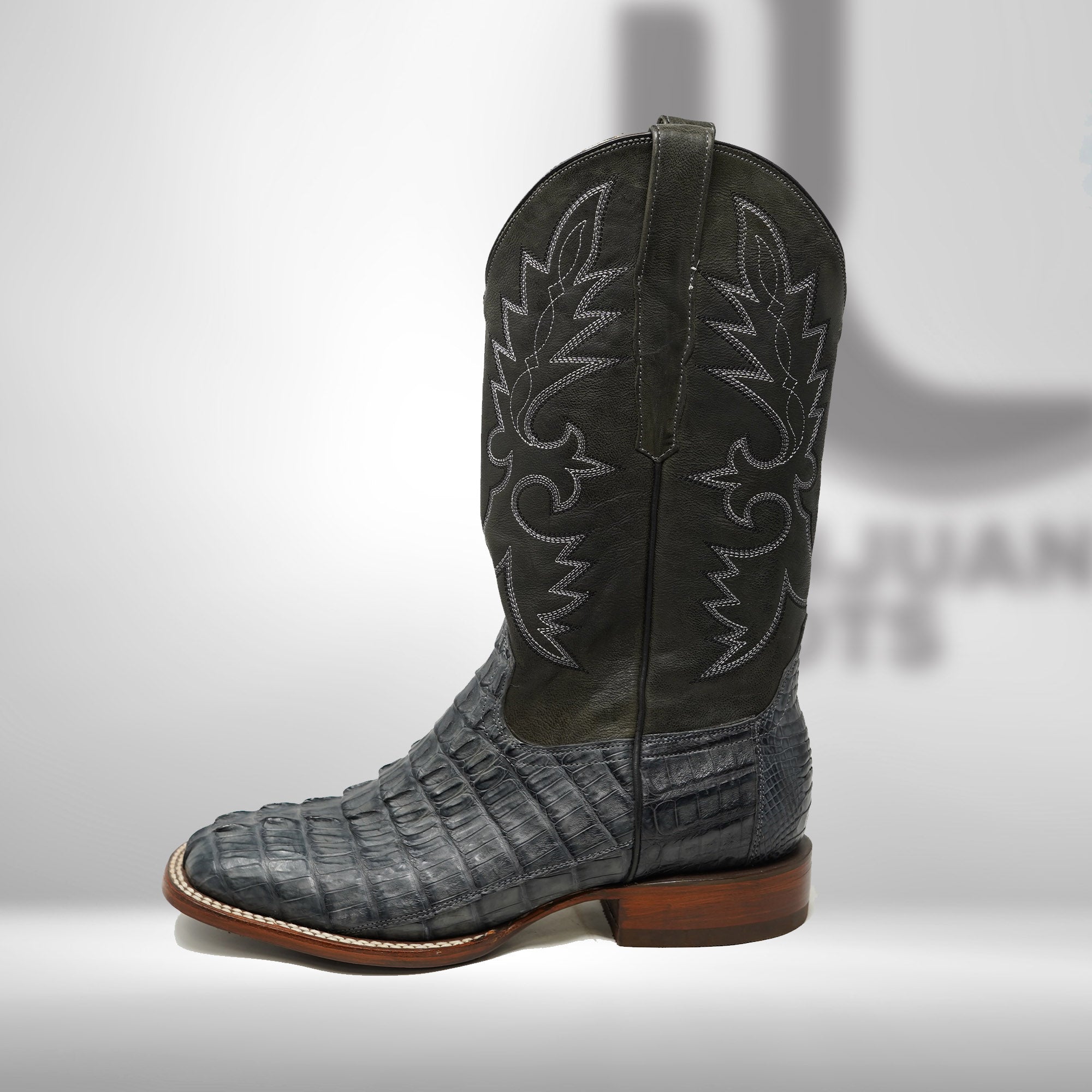 DJ2033 | Don Juan Boots Men's Caiman Tail Smoke Grey H Toe