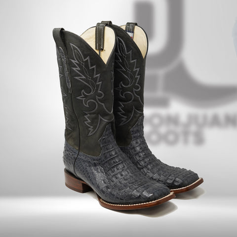 DJ2034 | Don Juan Boots Men's Caiman Back Smoke Grey H Toe