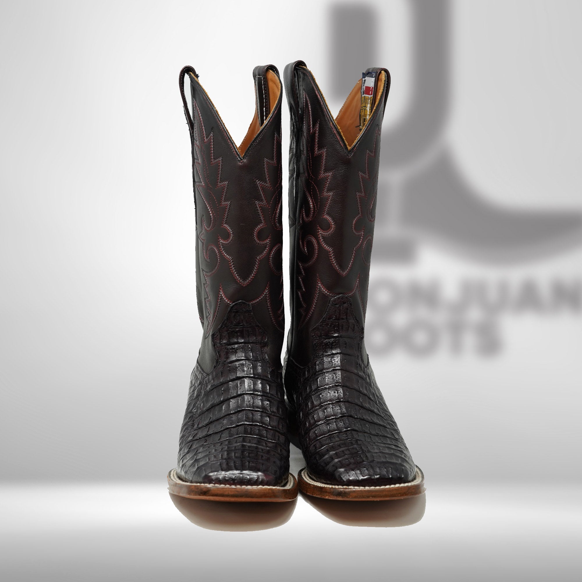 DJ2042 | Don Juan Boots Men's Caiman Back Black Cherry H Toe P