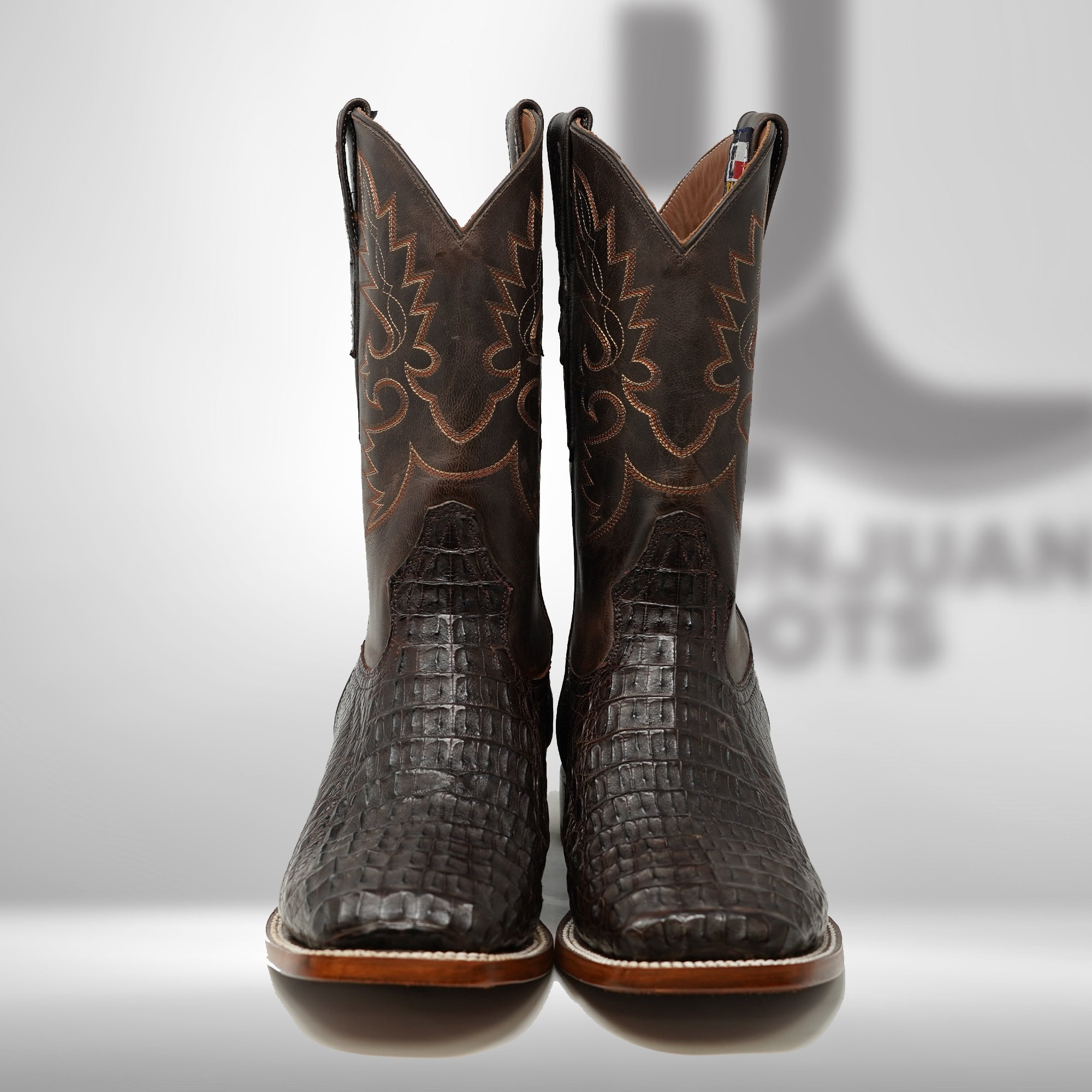 DJ2044 | Don Juan Boots Men's Caiman Back Chocolate H Toe P