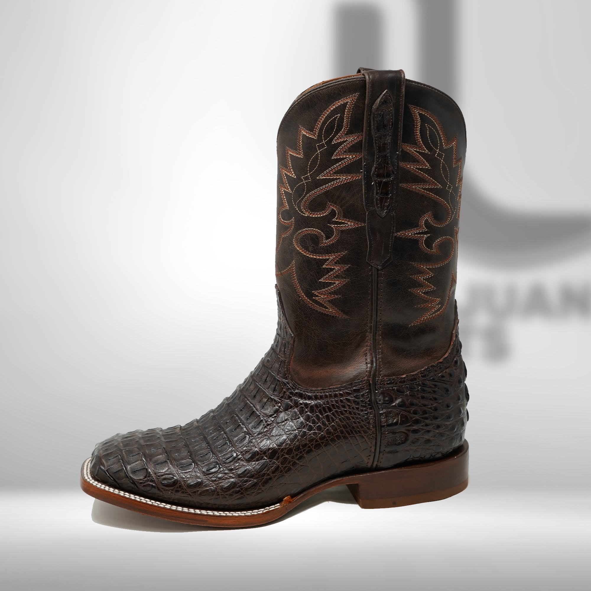 DJ2044 | Don Juan Boots Men's Caiman Back Chocolate H Toe P