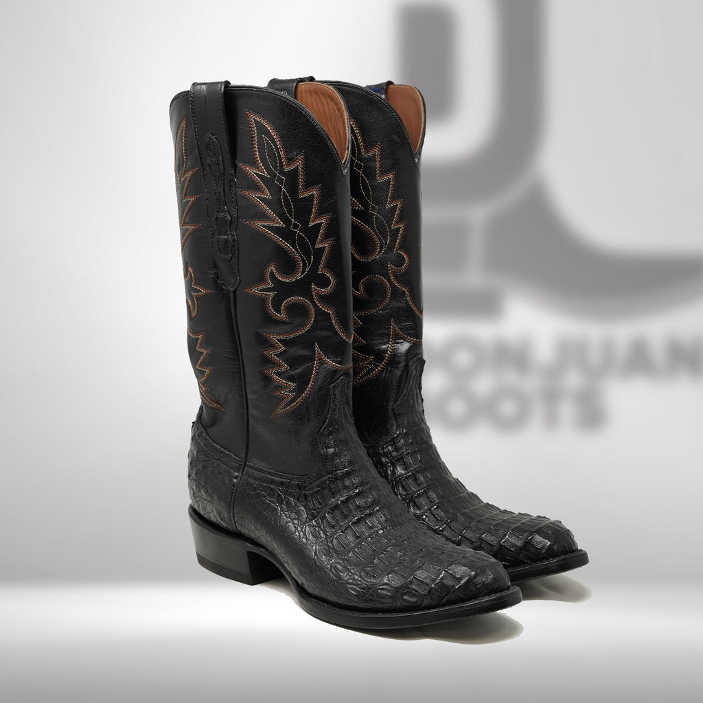DJ2045 | Don Juan Boots Men's Caiman Black Hornback R Toe