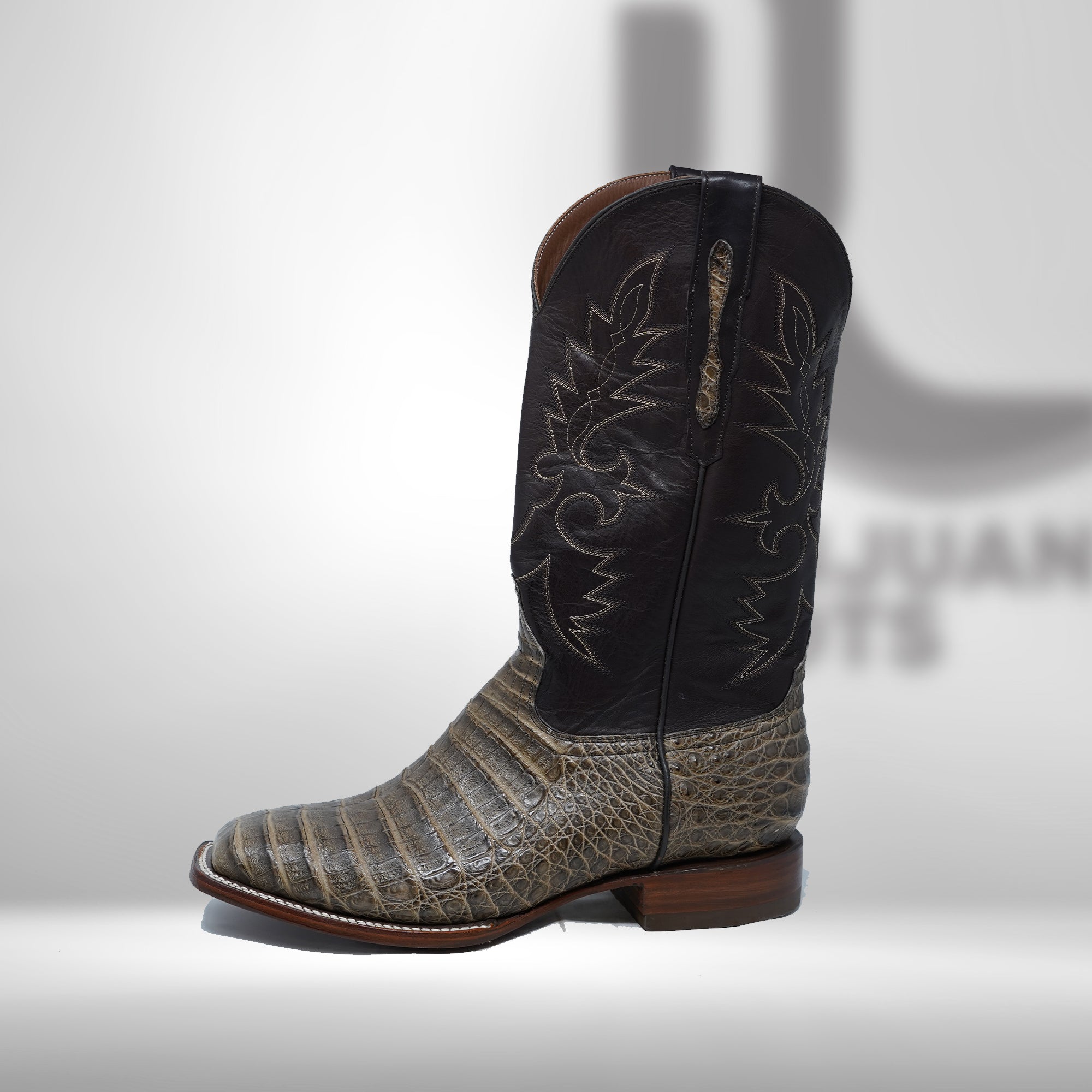 DJ2048 | Don Juan Boots Men's Caiman Belly Choco Mink H Toe P