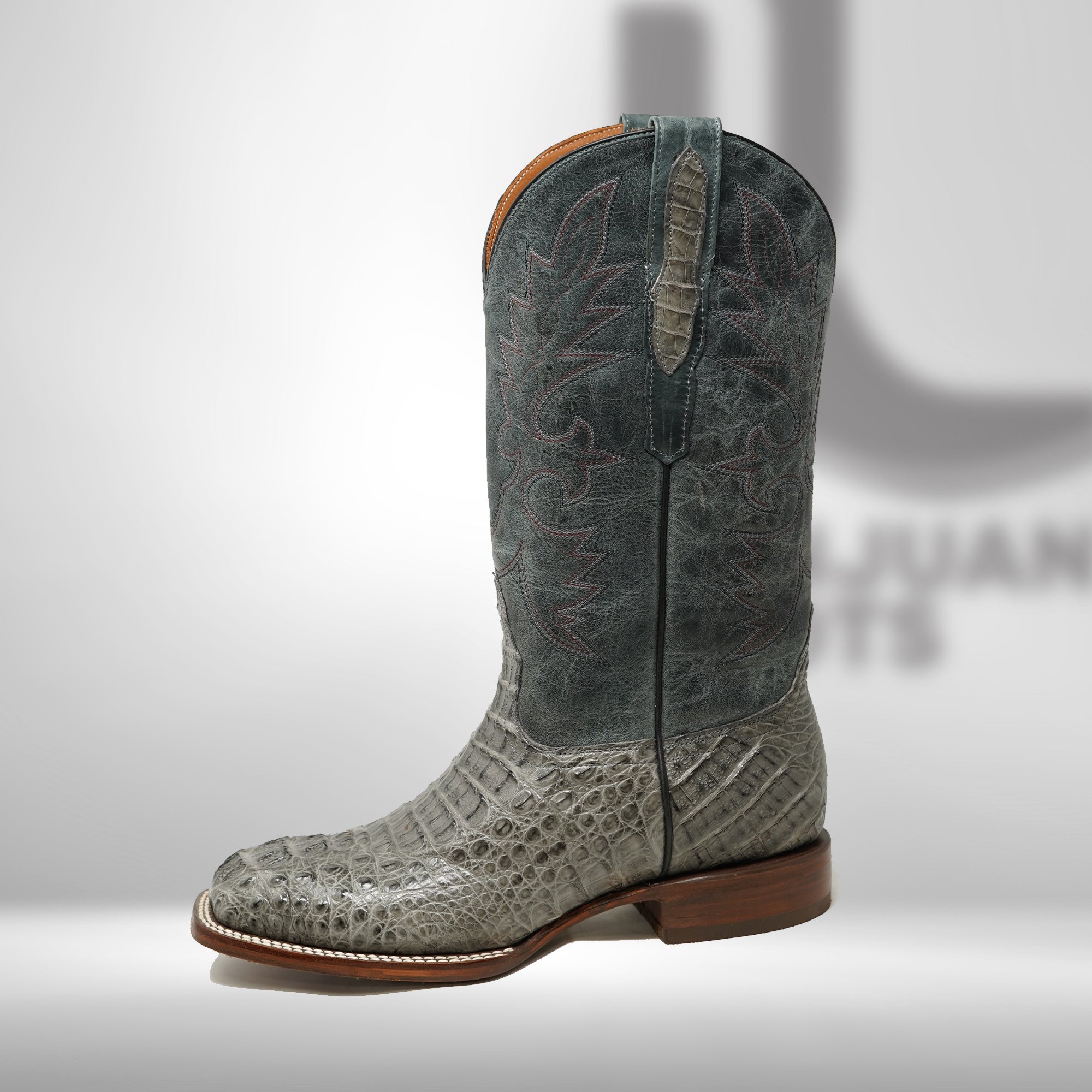 DJ2058 | Don Juan Boots Men's Caiman Hornback Dark Grey H Toe P