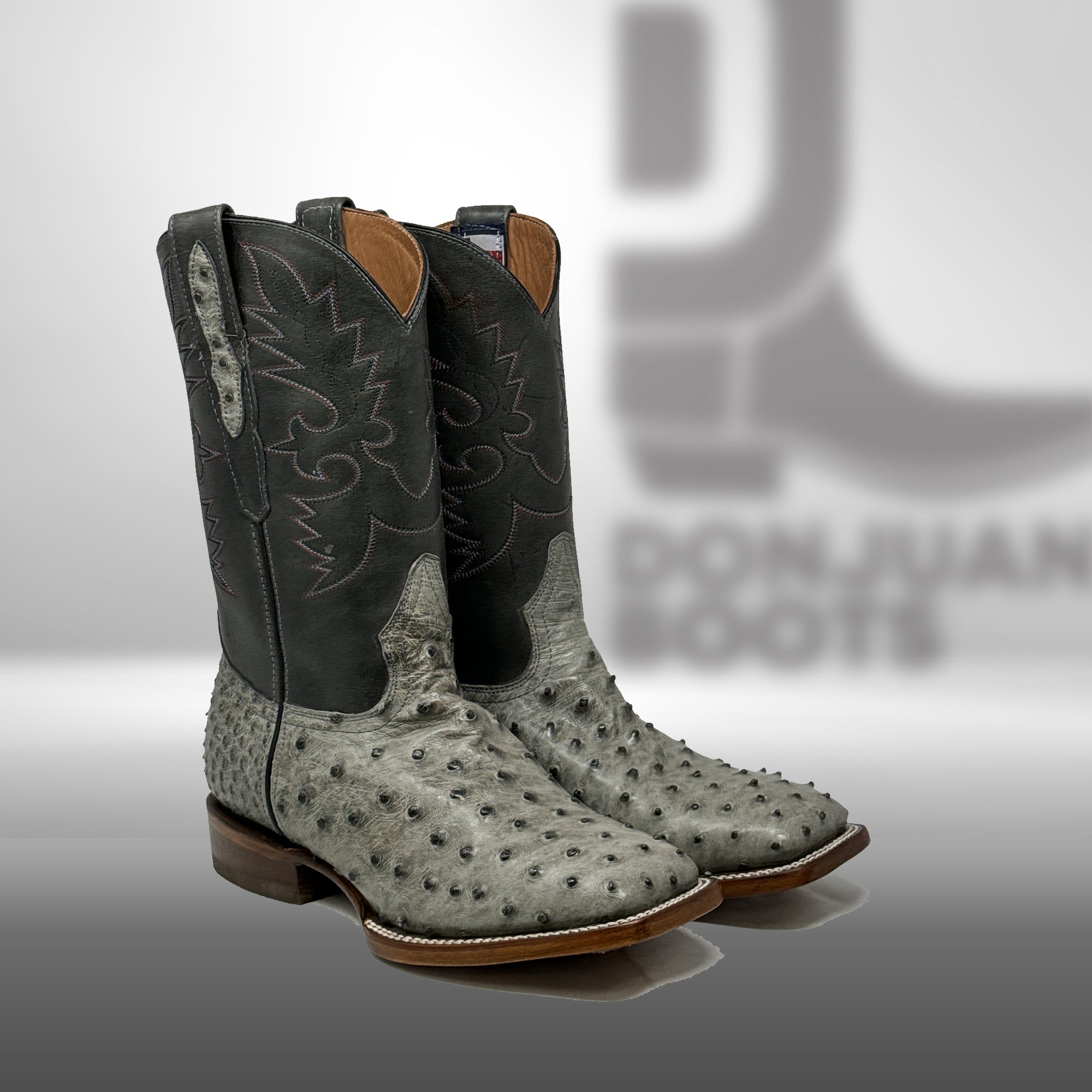 Dj3035 | Don Juan Boots Men's Ostrich Serpentine Bruciatto H