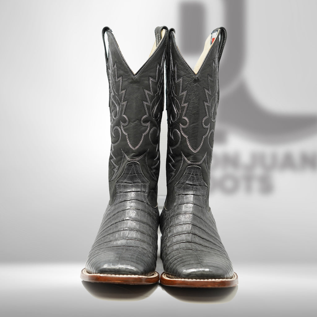 DJ2041 | Don Juan Boots Men's Caiman Belly Dark Grey H Toe