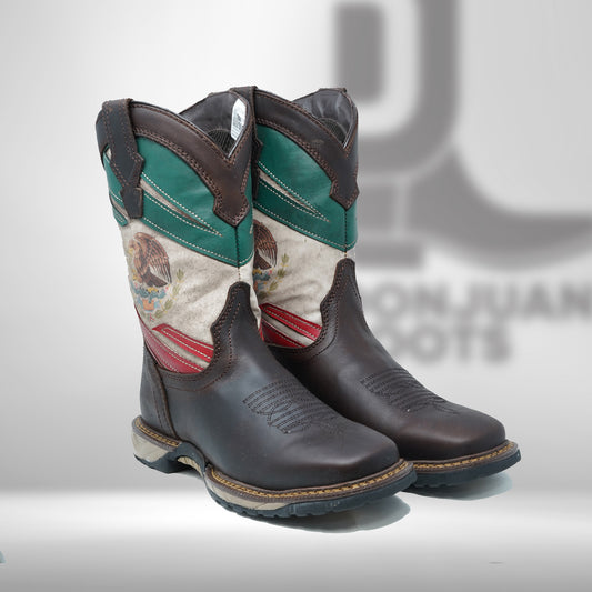CEBU Men's Mexico Thunder Western Cowboy Boots - Square Toe Work Boot