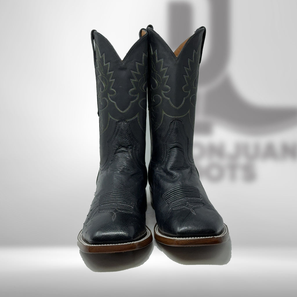 Dj3029 | Don Juan Boots Men's Ostrich Belly Black Hp