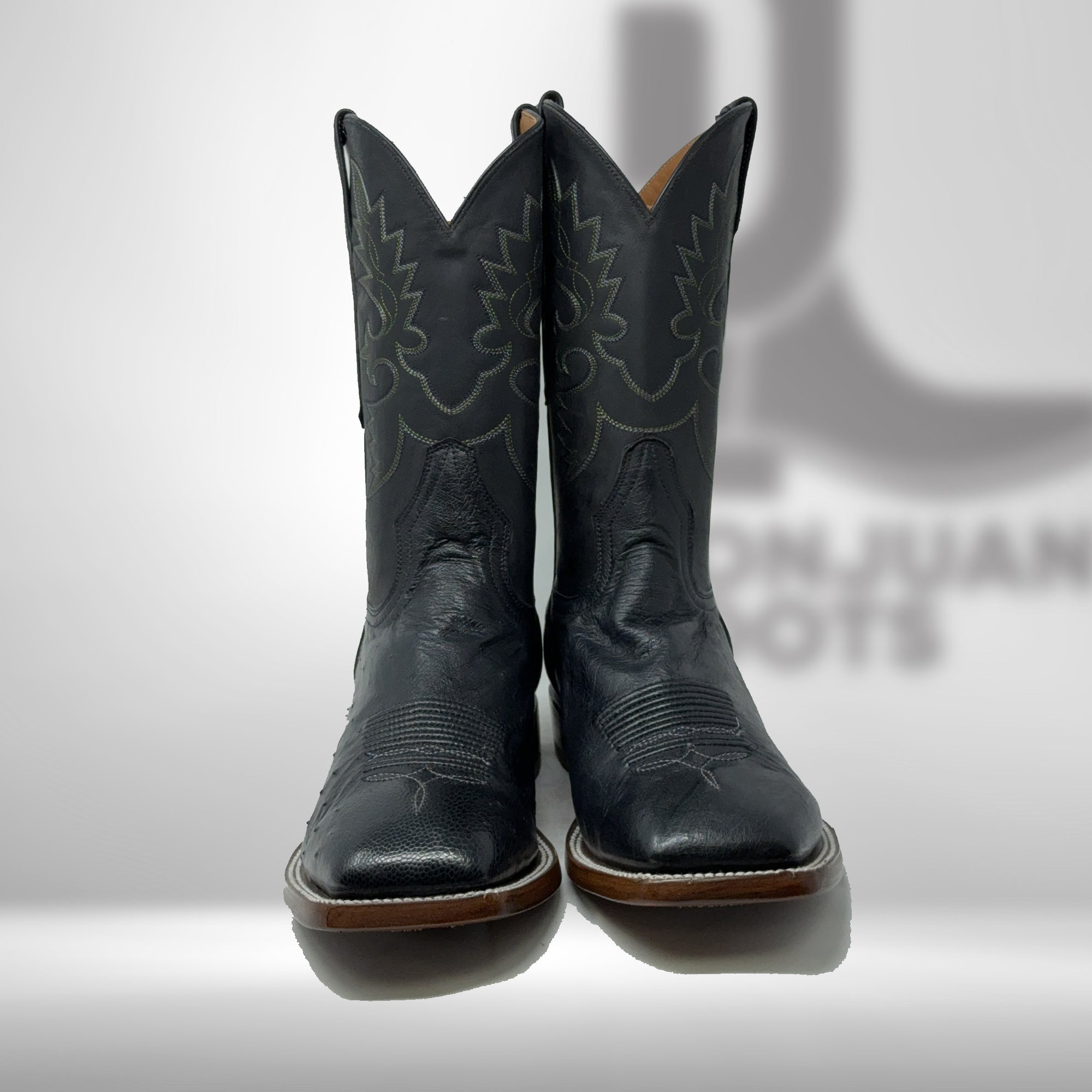 Dj3029 | Don Juan Boots Men's Ostrich Belly Black Hp