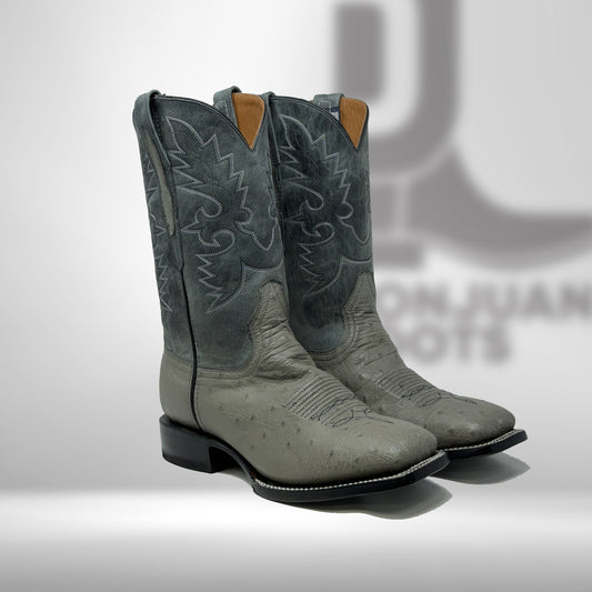 Dj3033 | Don Juan Boots Men's Ostrich Belly Anthracite Hp-to