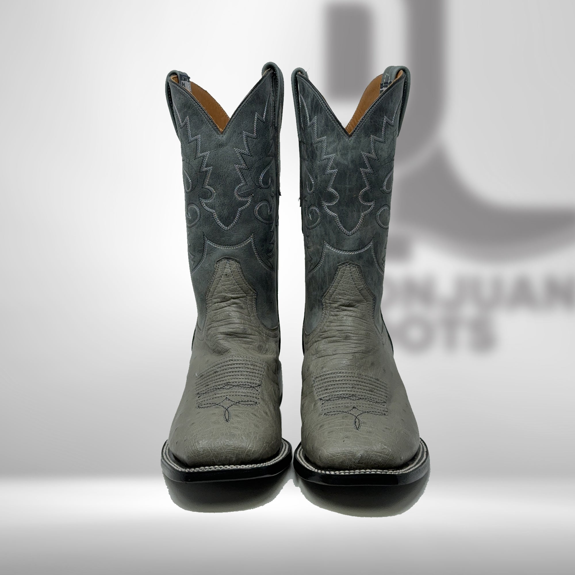 Dj3033 | Don Juan Boots Men's Ostrich Belly Anthracite Hp-to
