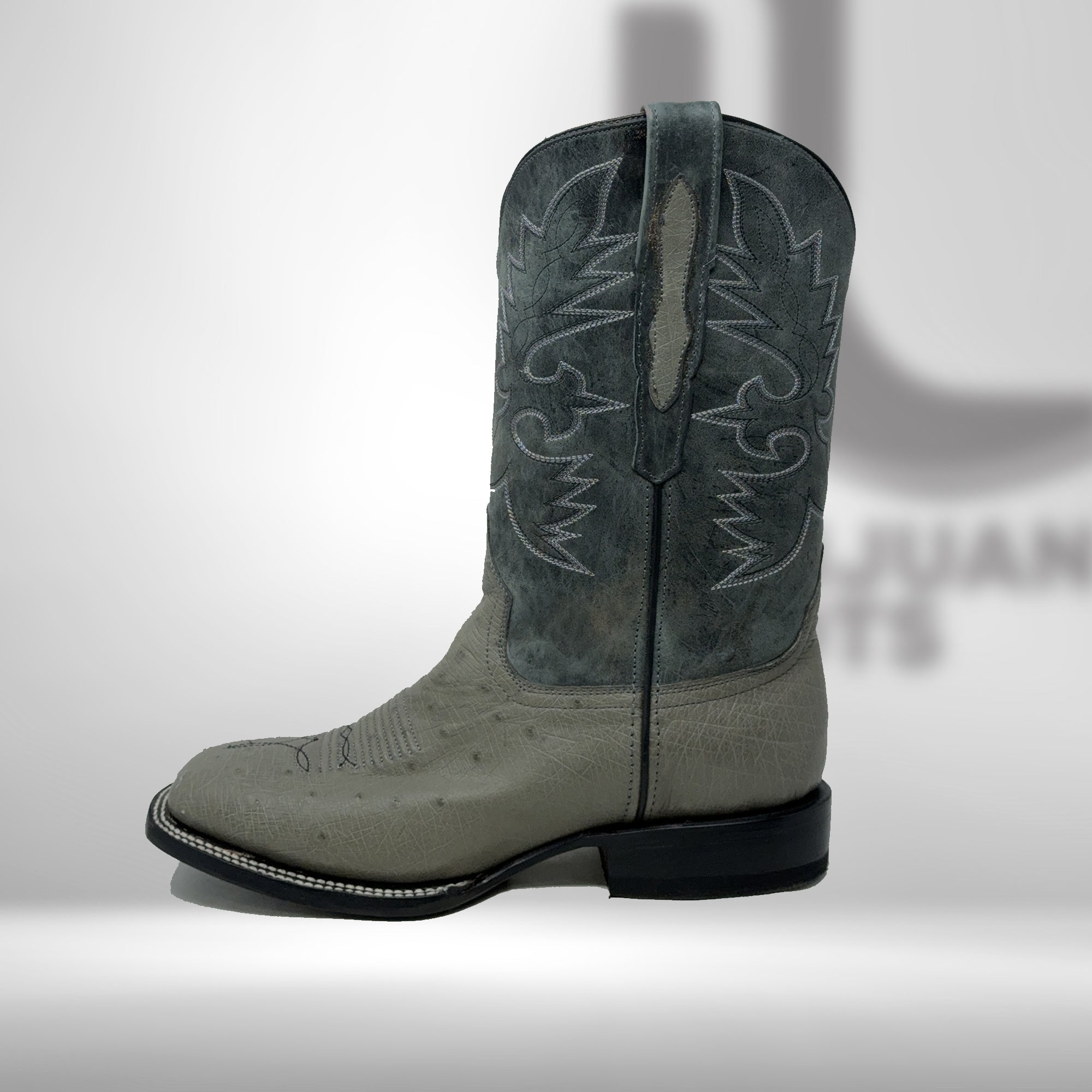 Dj3033 | Don Juan Boots Men's Ostrich Belly Anthracite Hp-to